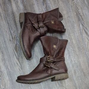 Brown Leather Buckle Boots - BareTraps